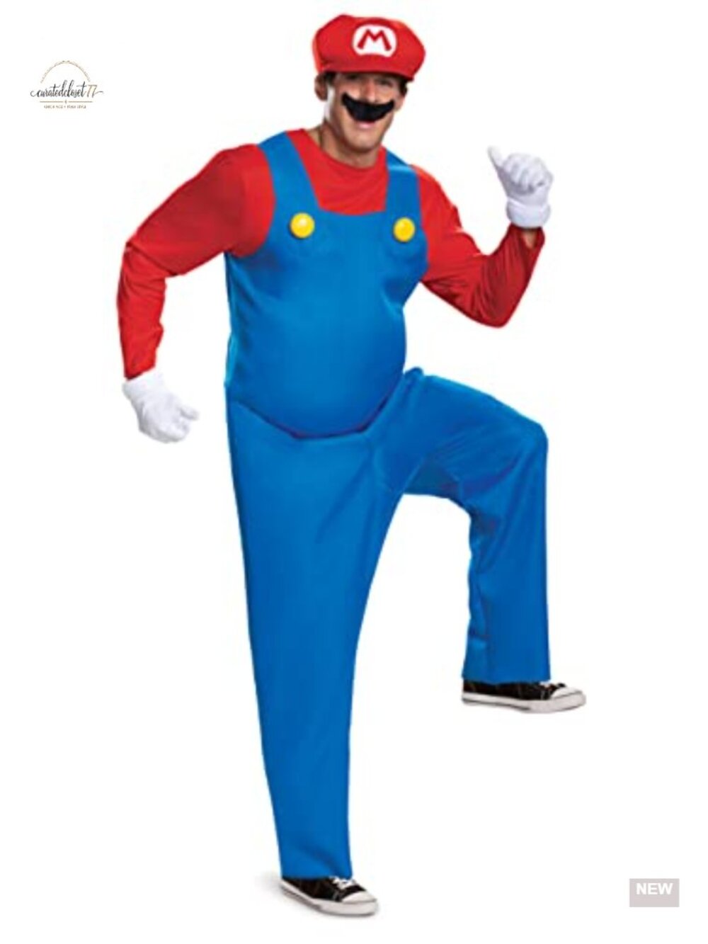 Mens Mario Costume Official Super Mario Bros Dress Gloves Hat Adult Halloween